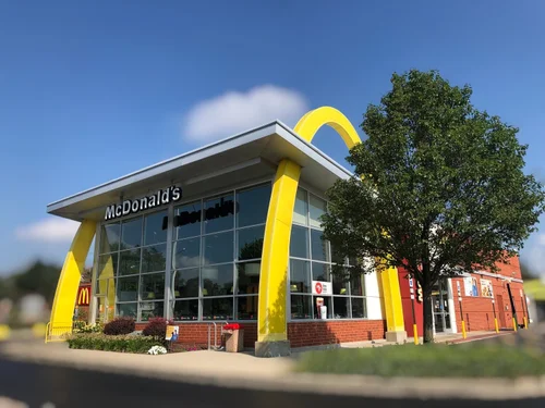 A JJC McDonald's restaurant in Channahon with the golden arches